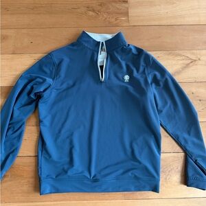 Peter Millar Crown Sport Quarter Zip Navy Blue Medium Golf Perth Performance